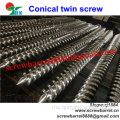 Conical Twin lembaran Pvc skru silinder untuk penyemperitan talian